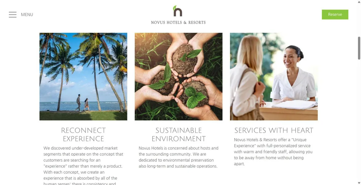 Screen 1 of 1 — Novus Hotels & Resorts