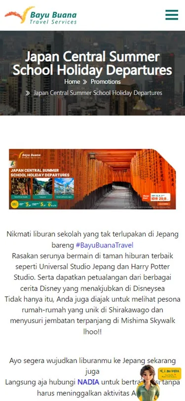 Layar 2 dari 4 — Bayu Buana Tour and Travel Website